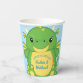 Dragon Baby Shower Blue Pappbecher (Rückseite)