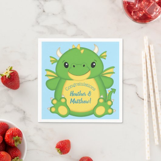 Dragon Baby Shower Blue Serviette (Beispiel)