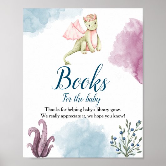 Dragon Baby Shower Books für das Baby-Display-Zeic Poster (Vorne)