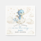 Dragon Baby Shower Boy Blue Cute Dragon Paper Serviette (Vorderseite)