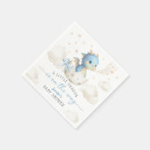 Dragon Baby Shower Boy Blue Cute Dragon Paper Serviette (Ecke)