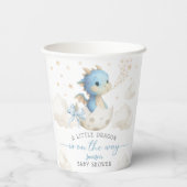Dragon Baby Shower Boy Blue Cute Paper Cups Pappbecher (Rückseite)