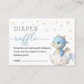 Dragon Baby Shower Boy Blue Diaper Raffle  Begleitkarte (Vorderseite)