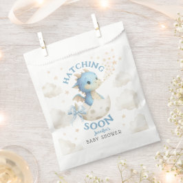 Dragon Baby Shower Boy Blue Hatching Soon Geschenktütchen