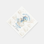 Dragon Baby Shower Boy Blue Hatching Soon Paper Serviette (Ecke)
