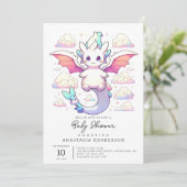 Dragon Baby Shower Einladung (Stehend Vorderseite)