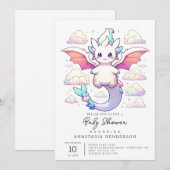 Dragon Baby Shower Einladung (Vorne/Hinten)