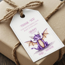 Dragon Baby Shower Gift Tag