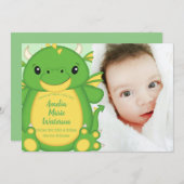 Dragon Baby Shower Green Einladung (Vorne/Hinten)