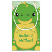 Dragon Baby Shower Green Kleine Geschenktüte (Rückseite)