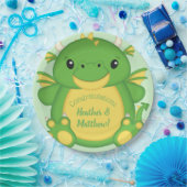 Dragon Baby Shower Green Pappteller (Party)