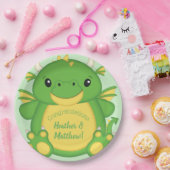 Dragon Baby Shower Green Pappteller (Party)