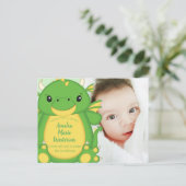 Dragon Baby Shower Green Postkarte (Stehend Vorderseite)
