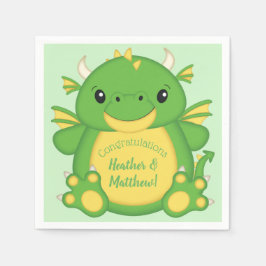 Dragon Baby Shower Green Serviette