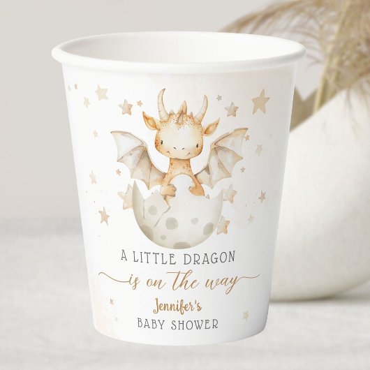 Dragon Baby Shower Niedlich Boho Pappbecher
