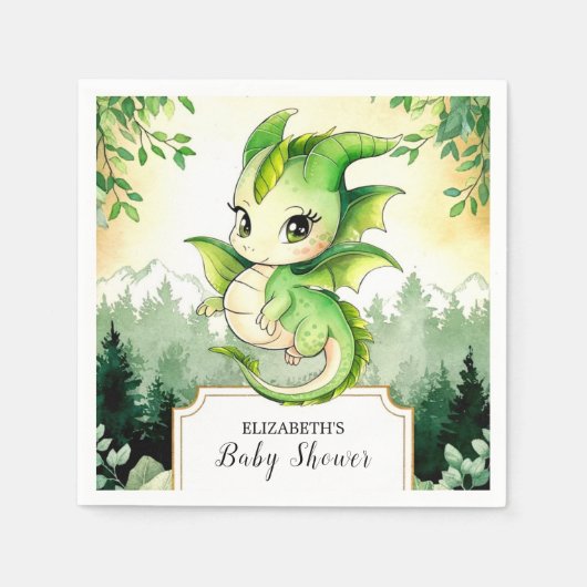 Dragon Baby Shower Serviette (Vorderseite)