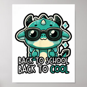Dragon Back to School Niedlich Cartoon Shirt Boys  Poster