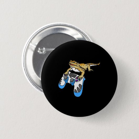 Dragon Bartded Dragons Lizard Button (Vorne & Hinten)