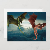 Dragon Battle Fantasy Postkarte (Vorne/Hinten)