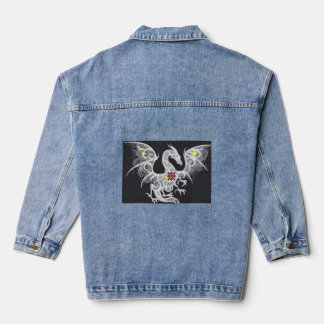 Dragon bestickt Denim Delight: Frauenjacke Jeansjacke