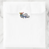 Dragon Bird Tribal Design Runder Aufkleber (Tasche)