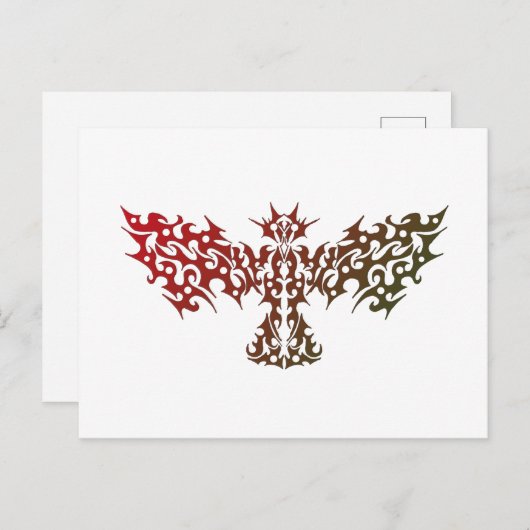 Dragon Bird Tribal Tattoo Postcard Postkarte (Vorne/Hinten)