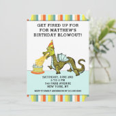 Dragon Birthday Einladung (Stehend Vorderseite)