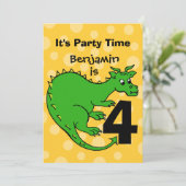 Dragon Birthday Einladung (Stehend Vorderseite)