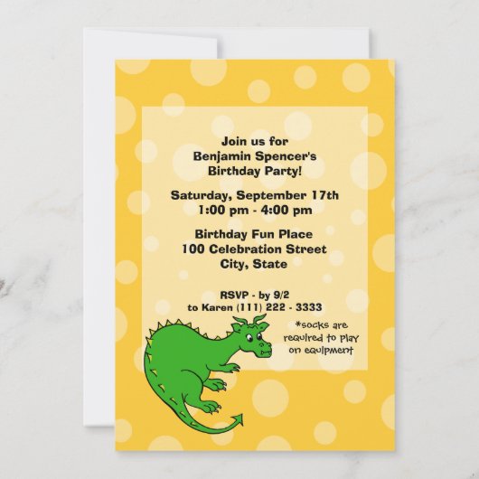 Dragon Birthday Einladung (Rückseite)