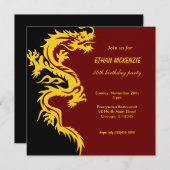Dragon Birthday Einladung (Vorne/Hinten)