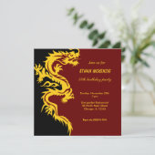 Dragon Birthday Einladung (Stehend Vorderseite)