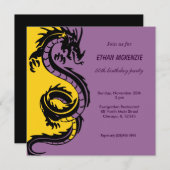 Dragon Birthday Einladung (Vorne/Hinten)