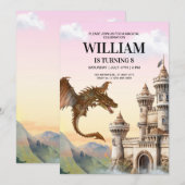 Dragon Birthday Einladung, Jurassischer Kindergebu Einladung (Vorne/Hinten)