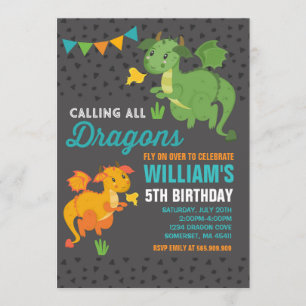 Dragon Birthday Einladung Ritter & Dragons Party