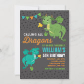 Dragon Birthday Einladung Ritter & Dragons Party (Vorderseite)