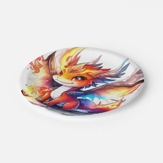 Dragon Birthday Pappteller (Schrägansicht)