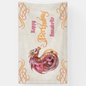 Dragon Birthday Party Banner (Vertikal)