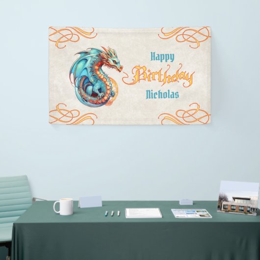 Dragon Birthday Party Banner (Messeveranstaltung)