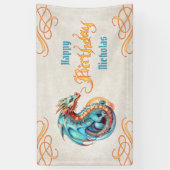 Dragon Birthday Party Banner (Vertikal)