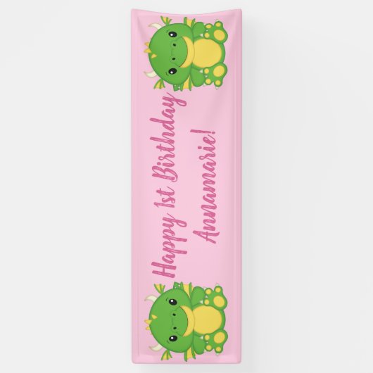 Dragon Birthday Party Banner (Vertikal)