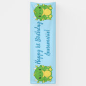 Dragon Birthday Party Blue Banner (Vertikal)