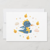 Dragon Birthday Party Blue Fire Dragons Boys Foto Einladung (Rückseite)