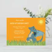 Dragon Birthday Party Einladung (Stehend Vorderseite)