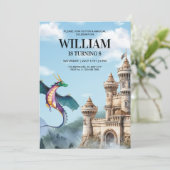 Dragon Birthday Party Einladung Jurassic Geburtsta (Stehend Vorderseite)