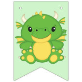Dragon Birthday Party Green Wimpelkette (Erste Fahne)