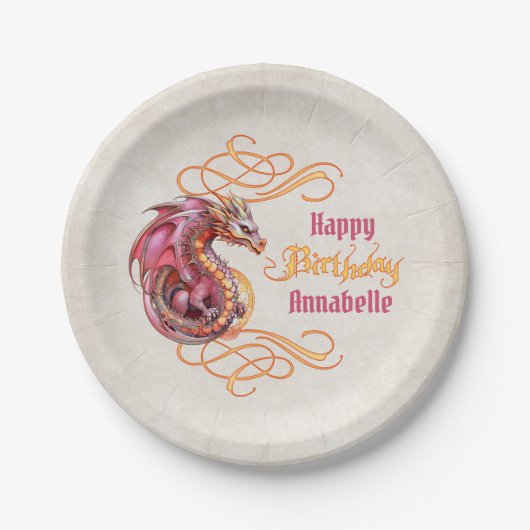 Dragon Birthday Party Pappteller (Vorderseite)