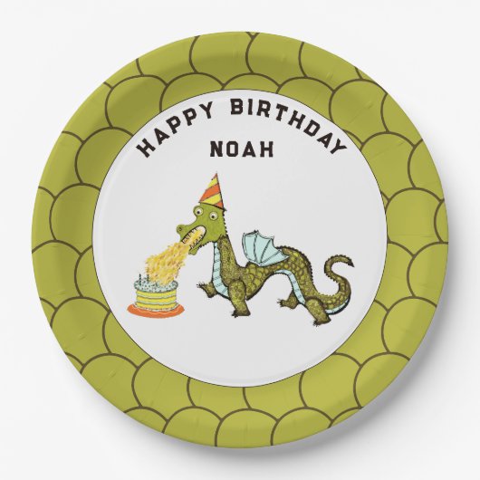 Dragon Birthday Party Pappteller (Vorderseite)