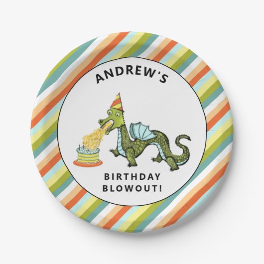 Dragon Birthday Party Pappteller (Vorderseite)