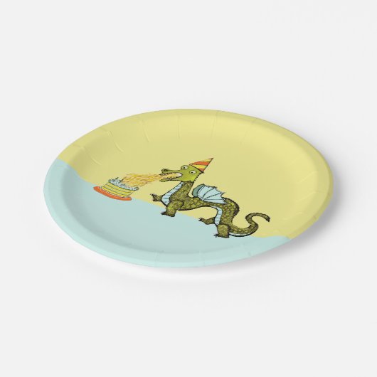 Dragon Birthday Party Pappteller (Schrägansicht)