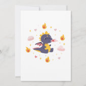 Dragon Birthday Party Rosa Feuer Drachen Mädchen Einladung (Rückseite)